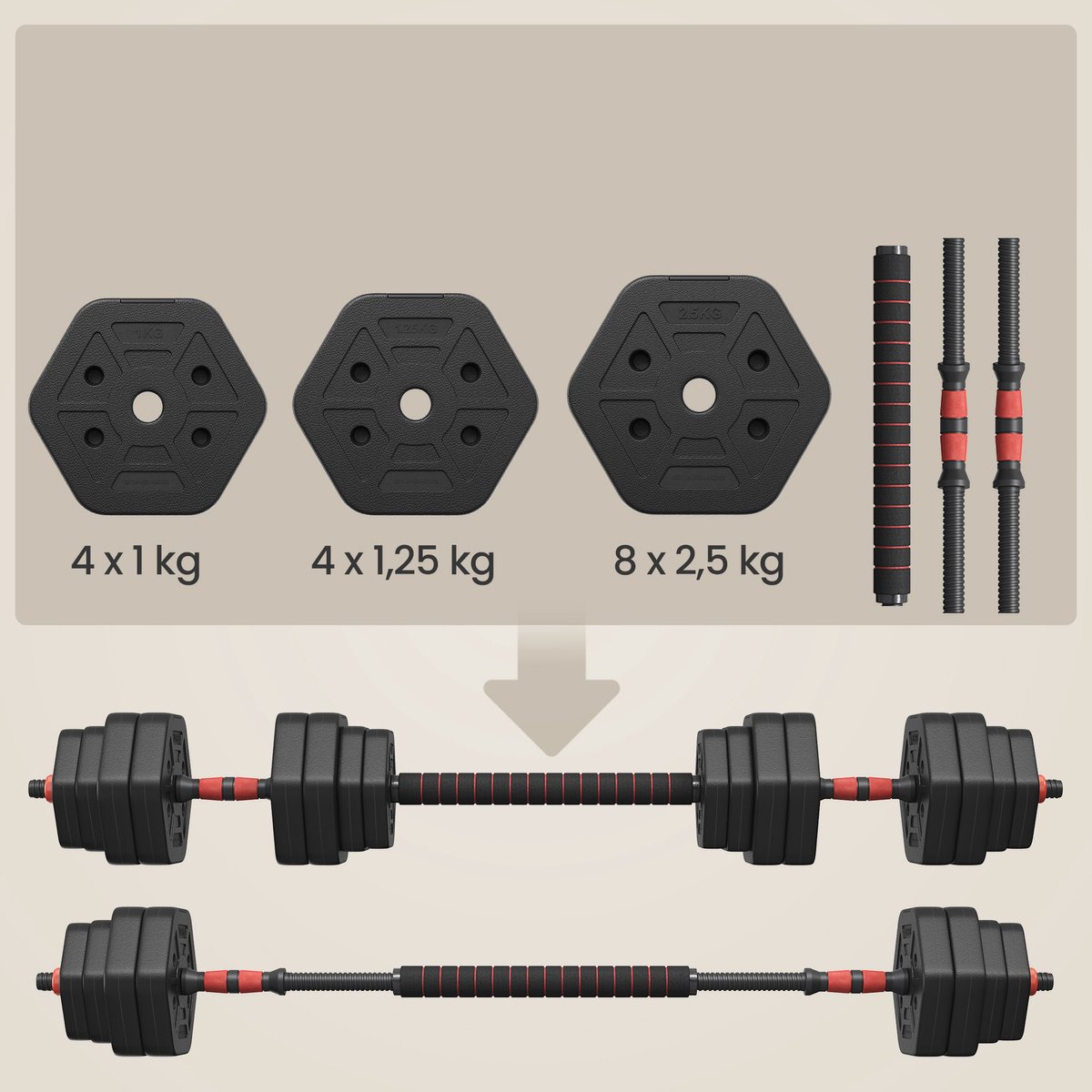 SONGMICS - Dumbells - 30 kg thumbnail 3