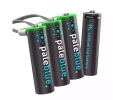 Paleblue AA USB-C oplaadbare batterijen (4x) - Lithium - lichter, sneller opladen, hoger vermogen, duurzaam - 1% for the planet