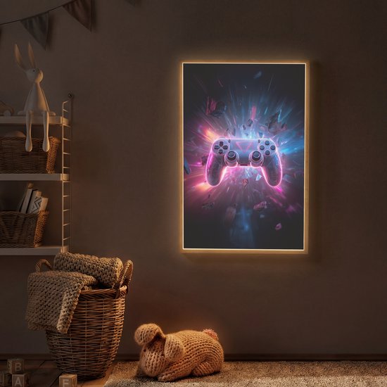 Nachtlampje 70x100 cm - Kinder lamp - Controller - Neon - Explosie - Abstract - Tafellamp kinderkamer draadloos - Slaapkamer lampje - Bedlamp kinderen - Kinderlampje - Wandlamp babykamer - Nachtlampjes van Merkloos — afbeelding 2