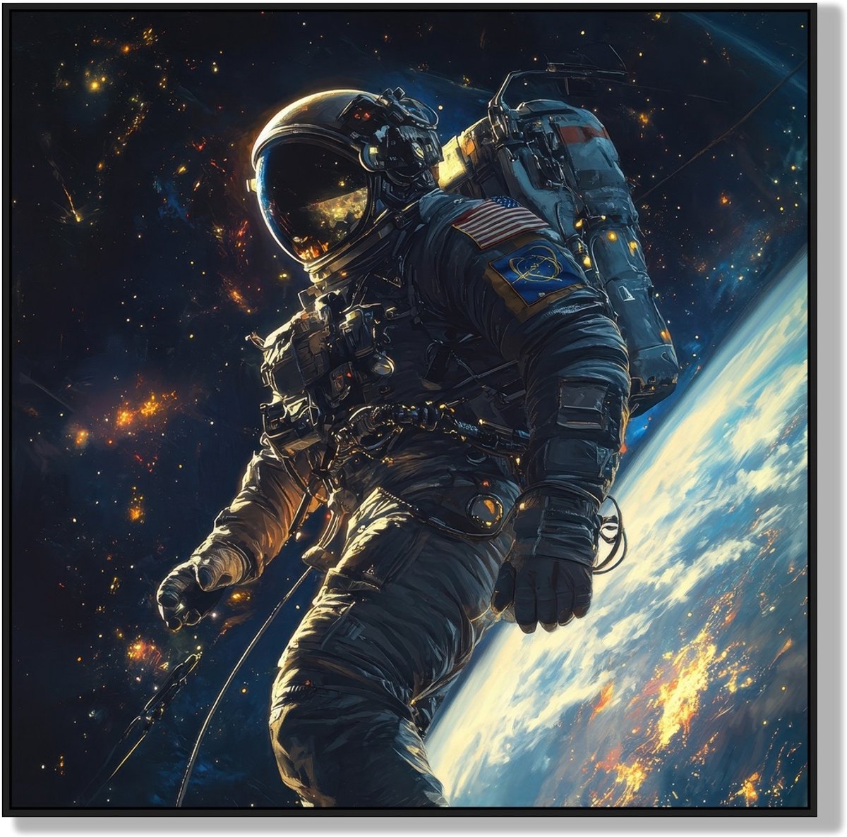Schilderij 100x100cm astronaut