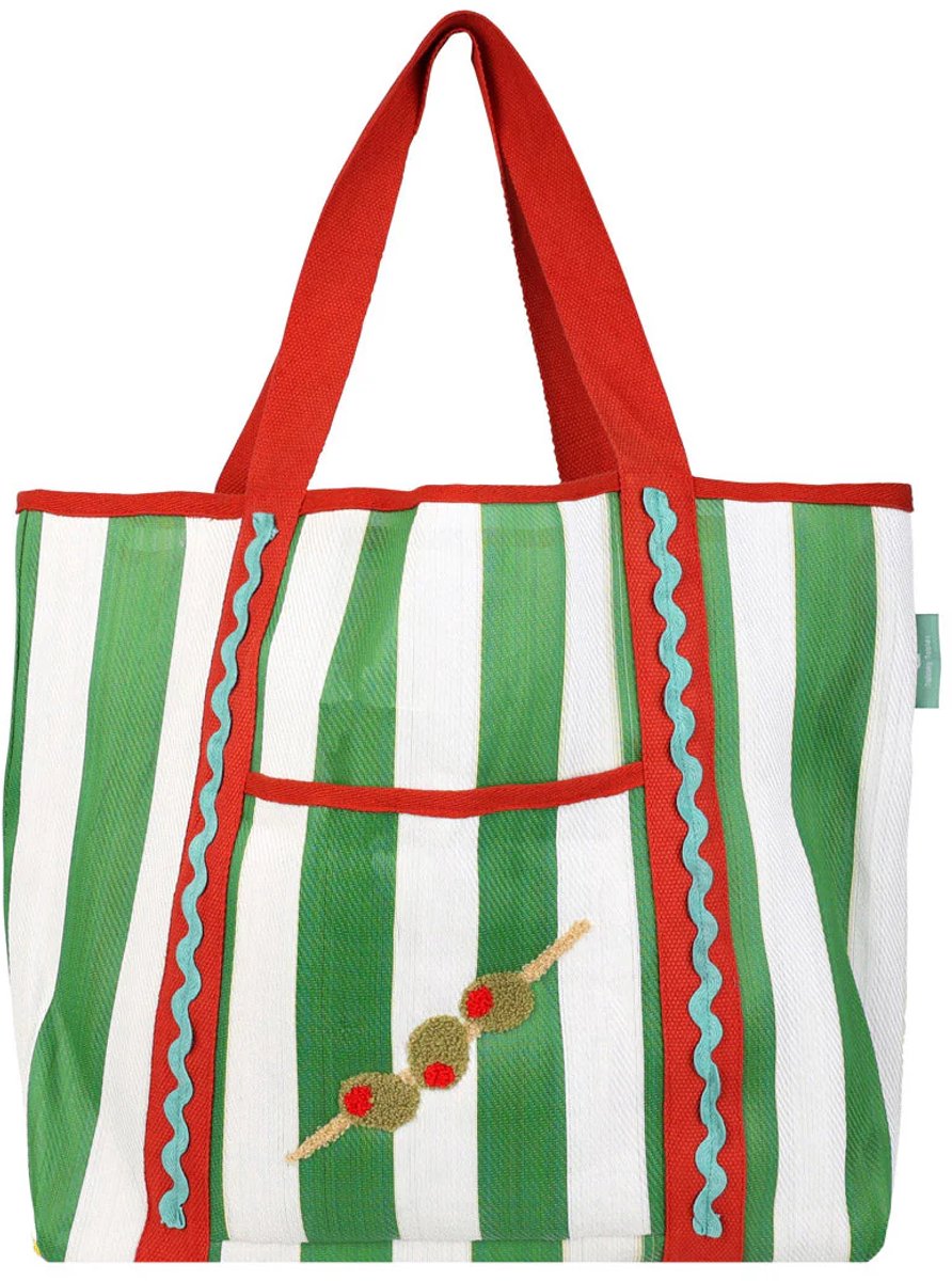 Talking Tables - Tote Bag Olijven - gerecycleerd materiaal - brede bodem