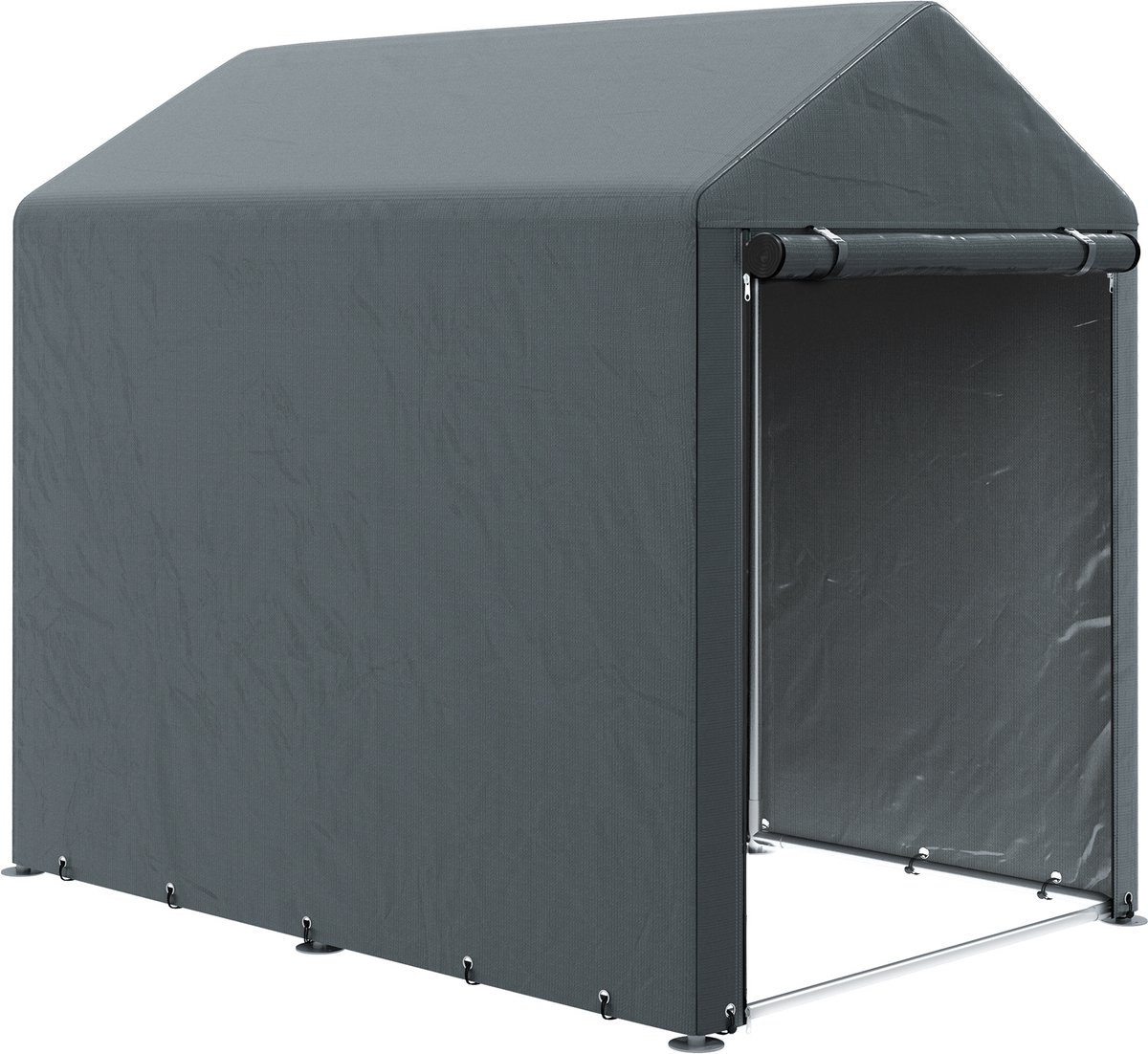Killogood Tuinschuur draagbare opslagtent met gegalvaniseerd metalen frame en grote deur - 1.2 x 1.8 m