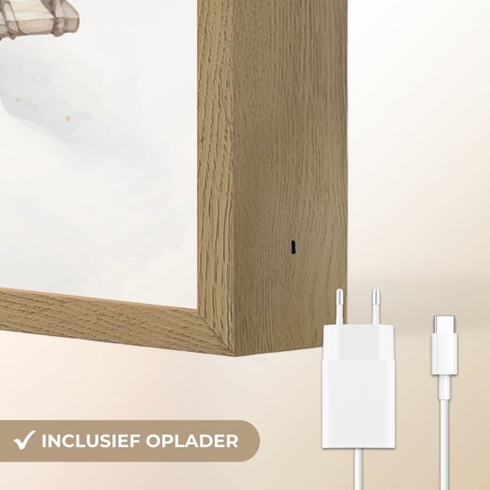 Nachtlampje 60x90 cm - Kinder lamp - Beer - Baby - Dier - Kinderen - Tafellamp kinderkamer draadloos - Slaapkamer lampje - Bedlamp kinderen - Kinderlampje - Wandlamp babykamer - Nachtlampjes van Merkloos — afbeelding 5