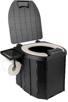 Happy Rhino - Toilet Draagbaar Opvouwbaar Zitkussen - Zwart - Toiletten - 32 x 34.5 x 32.5 cm