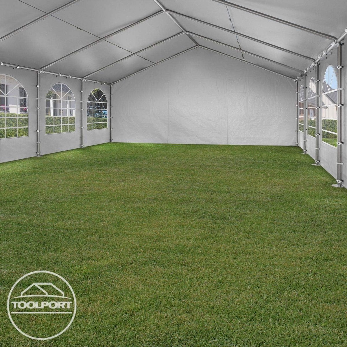 Partytent 3x6m PE Waterdicht met Zijwanden – Grote Feesttent met Volledig Verzinkt Stalen Frame Ø38 mm, Pop-up Tuintent voor Tuin, Bruiloft & Evenementen – Wit – Laura