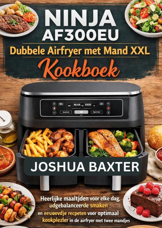 NINJA AF300EU Dubbele Airfryer met Mand XXL Kookboek - cover