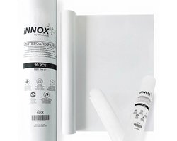 iNNOX Elektrostatische Whiteboard Folie - Zelfklevend Flipchart Papier zonder Lijm - Herbruikbare Whiteboard Vellen voor Meetings, Brainstorming & Coaching - Wit - 20 Vellen
