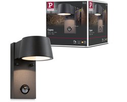 Paulmann LED-wandarmatuur voor buiten Capea Schemergestuurde bewegingsmelder (IR) IP44 96 × 165 mm 3000K 6W 500lm 230V 98° Antraciet Aluminium