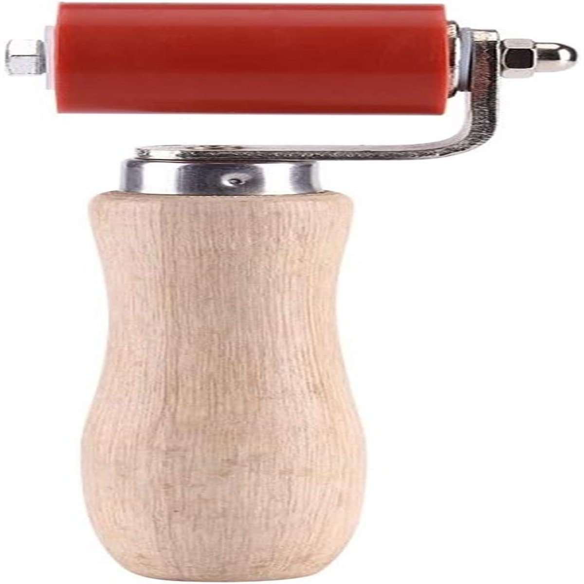 carmdering - Siliconen Aandrukroller – Houten Handvat – Wallpaper Seam Roller - Wallpaper Seam Pressing Tool - Hand Tool - Solid Wood Handle - For PVC Welding Seams Roof Coverings Wallpaper Joints Plastic Bonding - 1 Piece