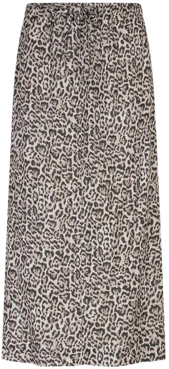 Red Button Rok Indie Skirt Linen Leopard Srb4881 Pebble Dames Maat - W34