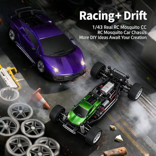 RC Drift Auto - Afstandsauto Racewagen - Drift Wedstrijden - Verstelbare Gyroscoop - 20 x 16 x 10 cm — afbeelding 5