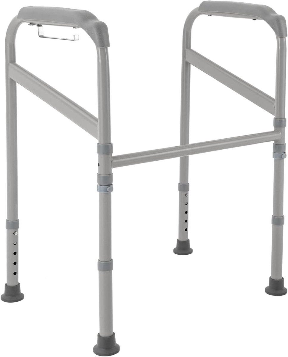 Toilet opstahulp - Zitverhoger armleuningen - Veilig zelfstandig - Geen boren nodig - 65-86 cm hoogte - Grijs