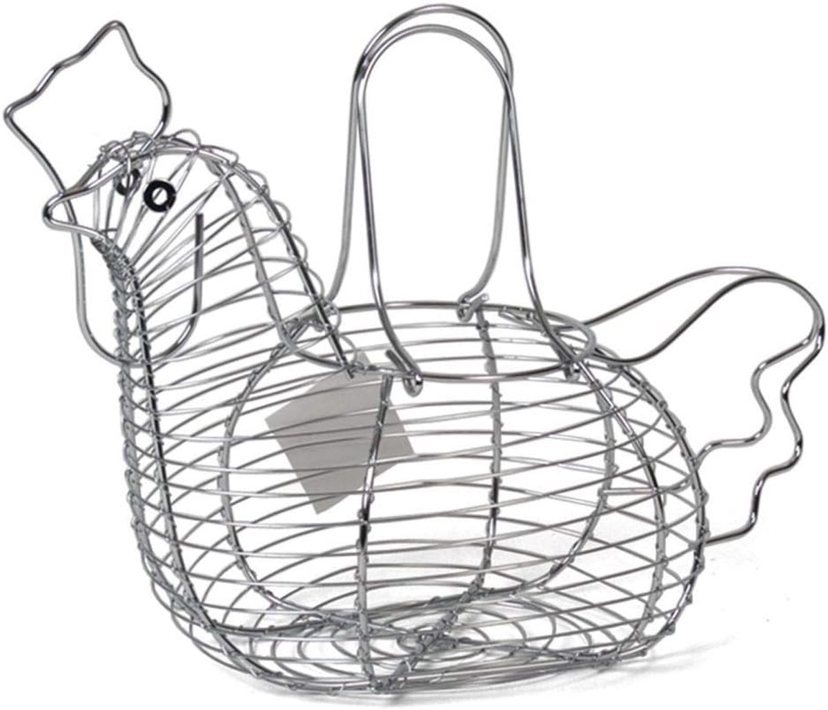 Eiermand - Draagmand Eieren - Eieren Verzamelen - Gelegeerd Staal - 35x25 cm - Zilverkleurig