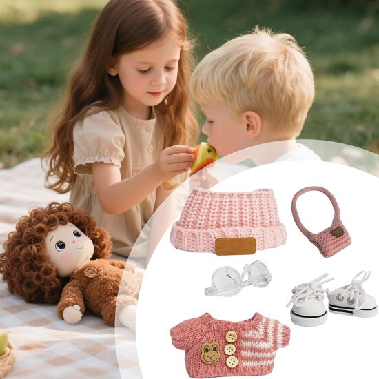 Poppenkleding Set - Mode Accessoires - Verkleedpret - Handgemaakt Breiwerk - 15-17cm Poppen - Stijl A — afbeelding 2