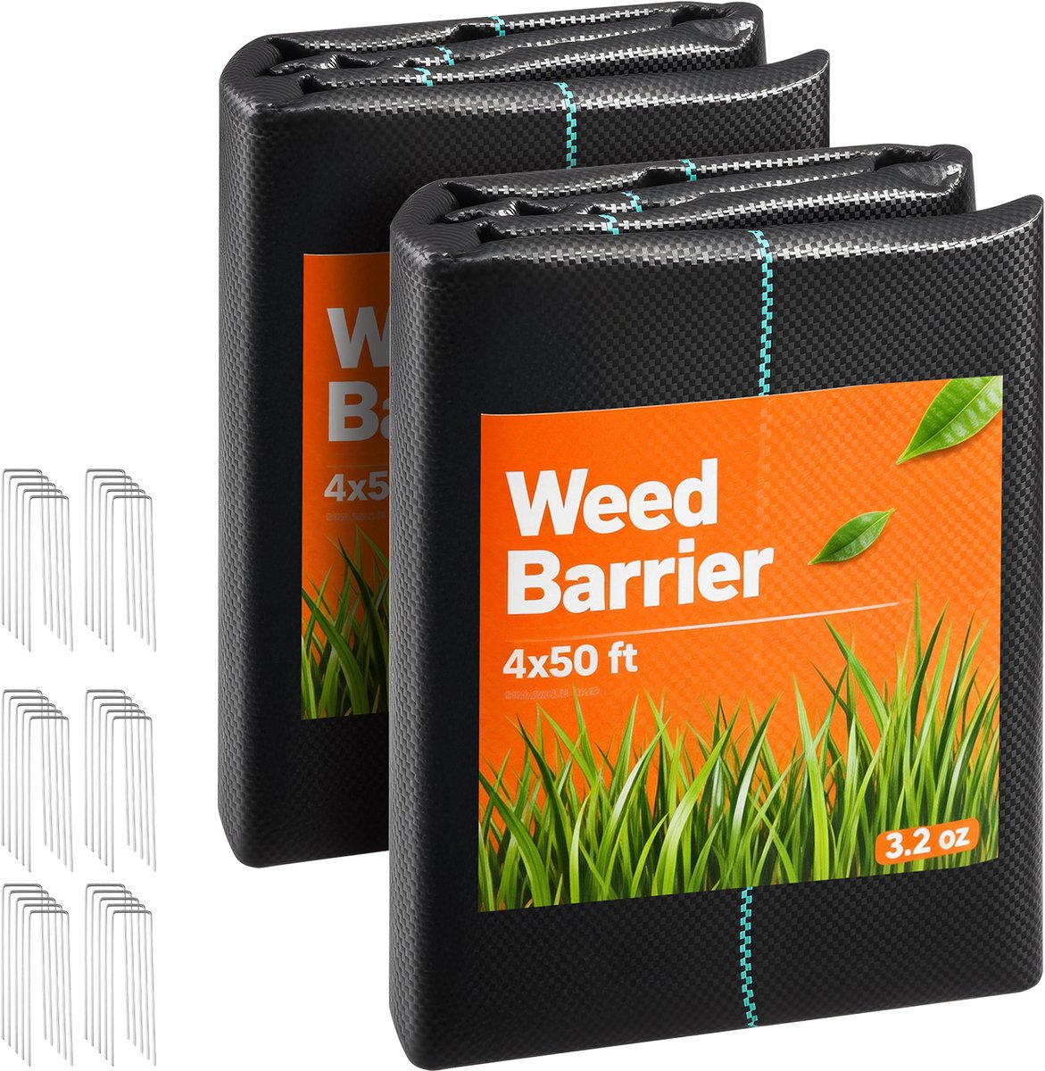 VEVOR 2x Onkruidbestrijdingsdoek 1,2x15,2 M Tuinvlies 90 G/M², Polypropyleen Onkruidmat, Onkruidbarrière met Hoge Ventilatie En Drainage, Wortelbarrière voor Kassen, Boerderijen En Tuinen, Zwart