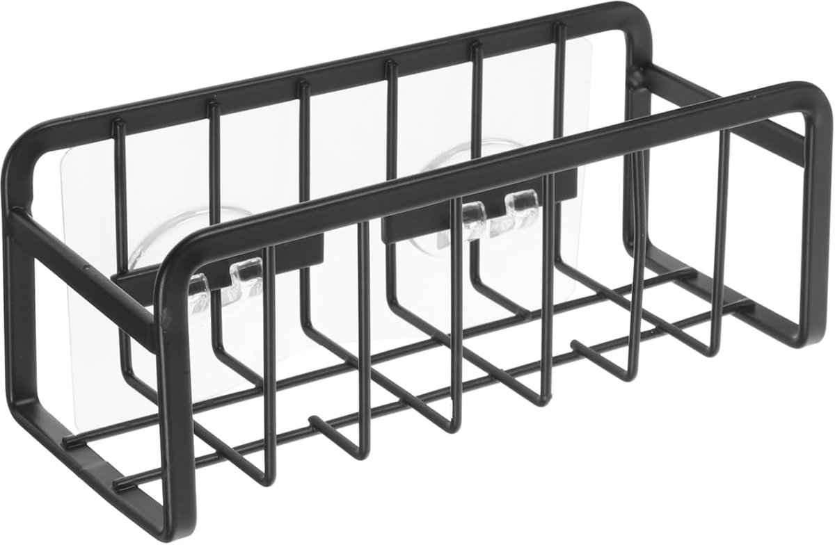 Gootsteen Organizer - Keuken Opberger - Snel Drogen - Ruimtebesparend Ontwerp - 15x6x6cm - Zwart