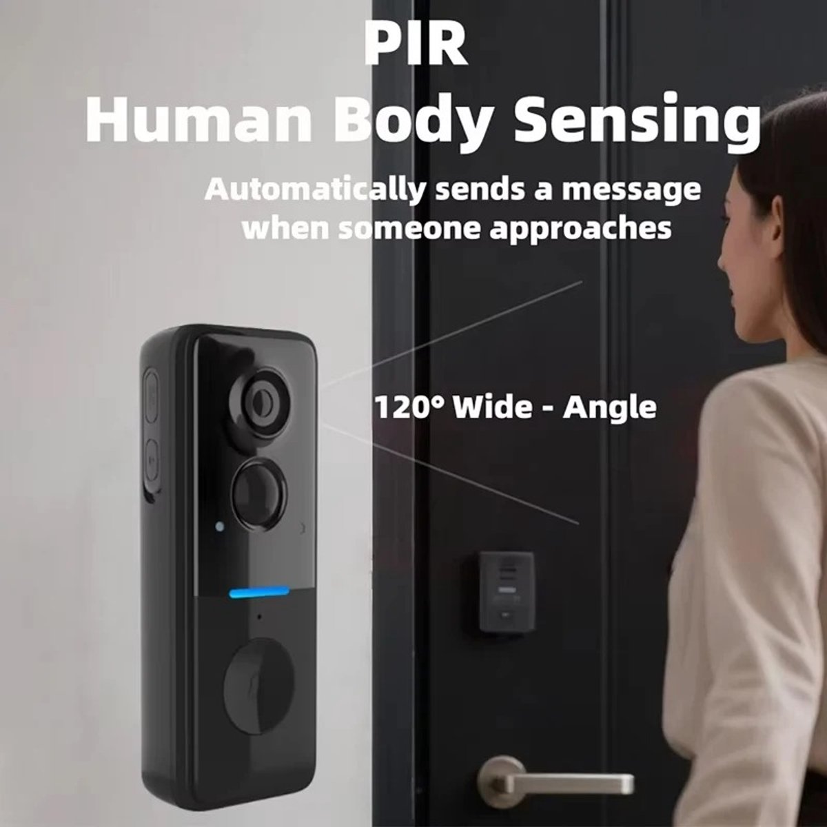 HOB Smart Black Video Deurbel met Camera - Zonne-energie - afbeelding 2