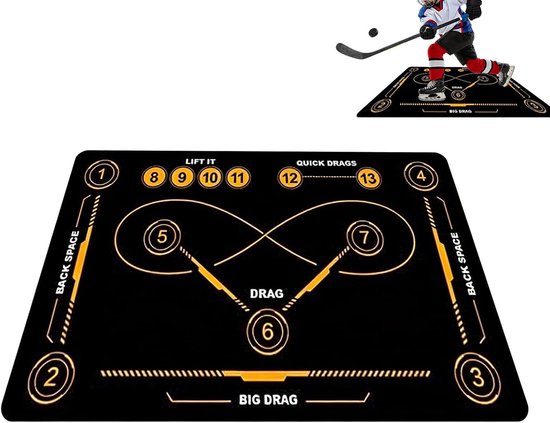 Trainingsmat Hockey - Sportmat Voetbal - Vaardigheden Verbeteren - Stil Antislip Ontwerp - 50 x 80 cm - Grijs — afbeelding 5