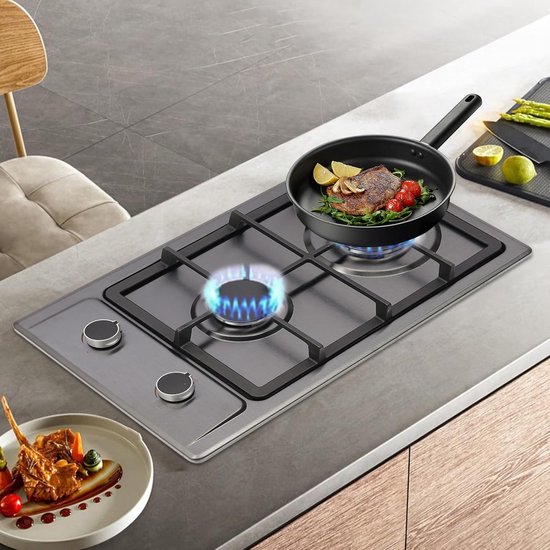 Draagbaar Gasfornuis - Dubbele Brander - Kamperen Koken - Roestvrij Staal - 51 x 31 x 10 cm - Zwart van Draagbaar — afbeelding 4