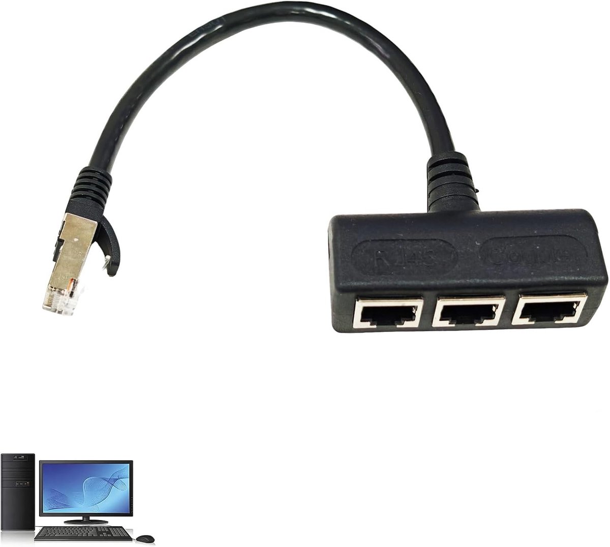Ethernet Splitter - LAN Verdeler - Netwerk Uitbreiding - 1 Stekker naar 3 - Compact Ontwerp