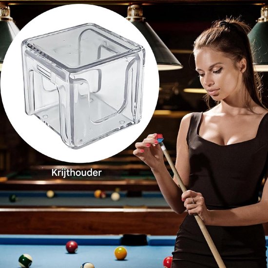 Biljartkrijt Houder - Krijt Opberger - Poolen Spelen - Stijlvol Acryl Design - Compact Formaat - Transparant — afbeelding 3