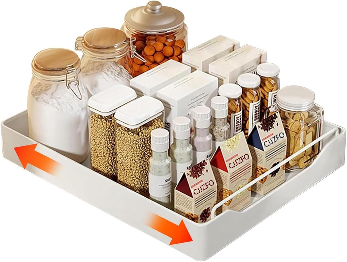 Kast Organizer - Uittrekbare Laden - Keuken Opbergen - Soepel Schuivend Mechanisme - 43x35x7cm
