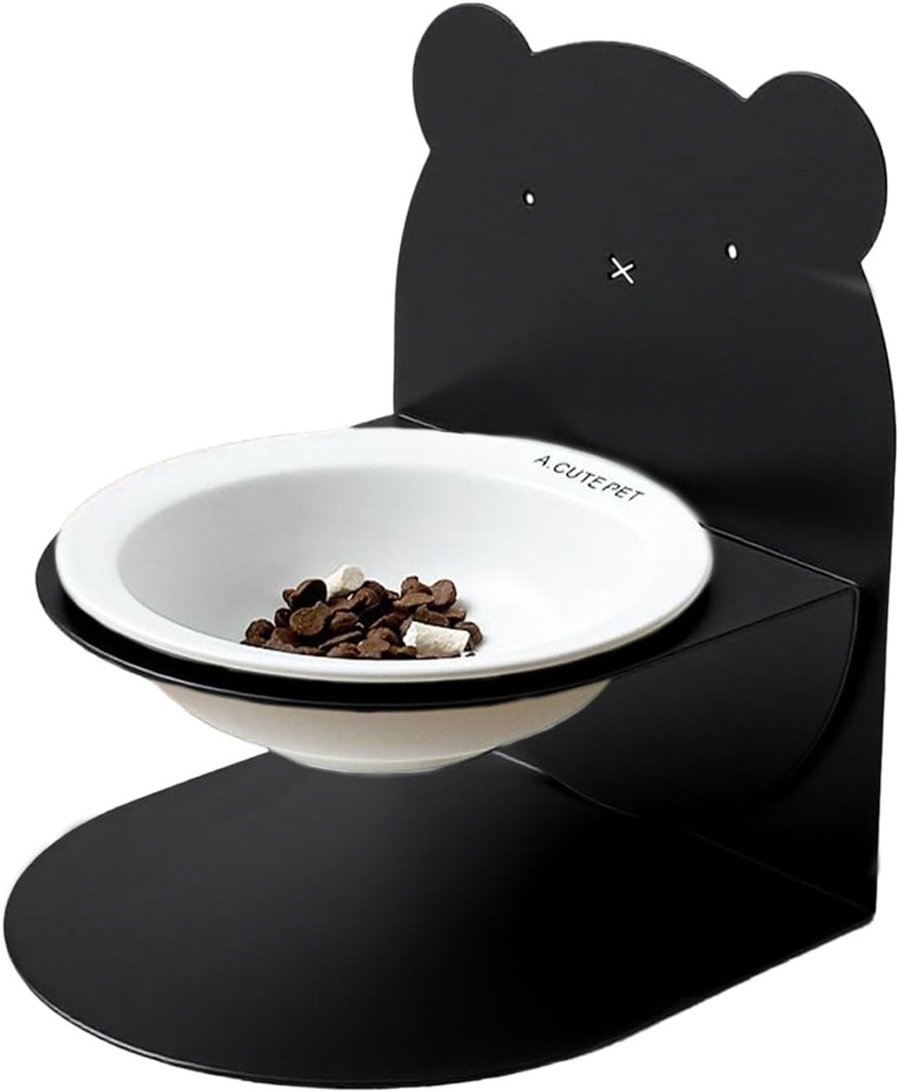 Eetbak voor Katten - Dierenbak Keramisch - Gezond Eten Bevorderen - Hoogte Verstelbaar - 20 x 20 x 12 cm