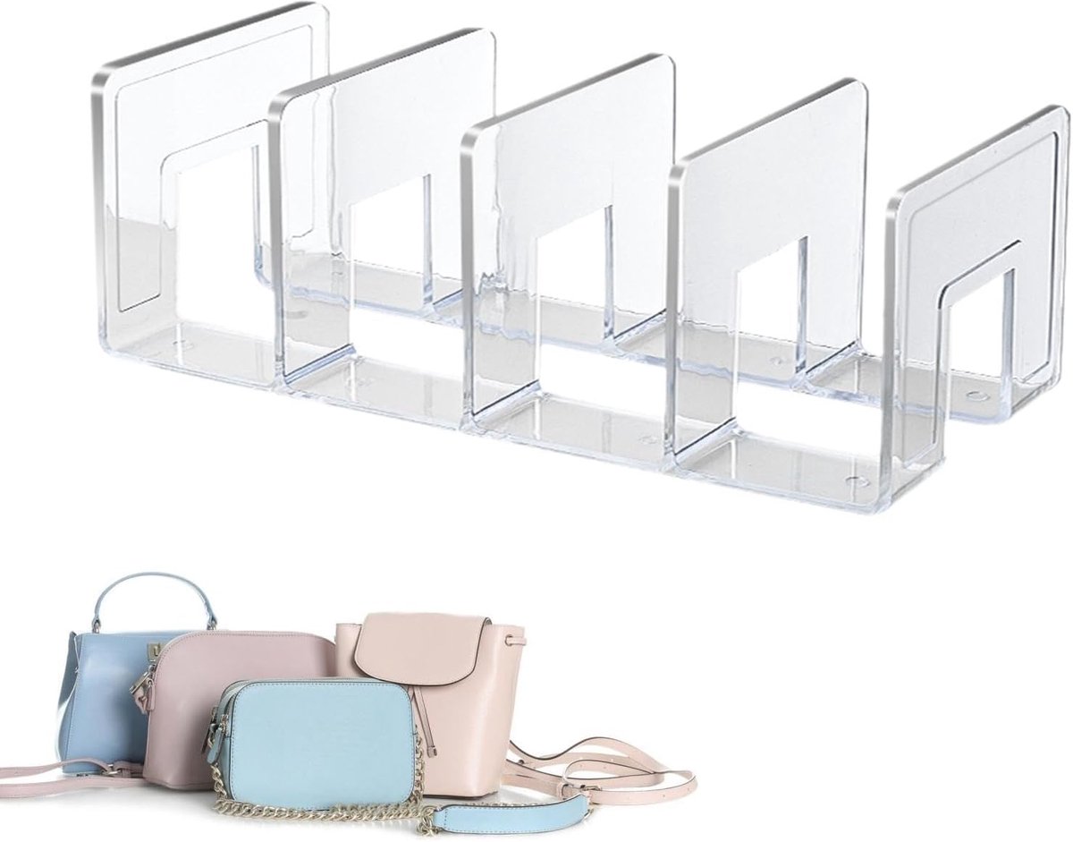 Acryl Plank Verdelers - Kast Organizer - Tassen Opbergen - 4 Slots Ontwerp - 32 cm - Transparant