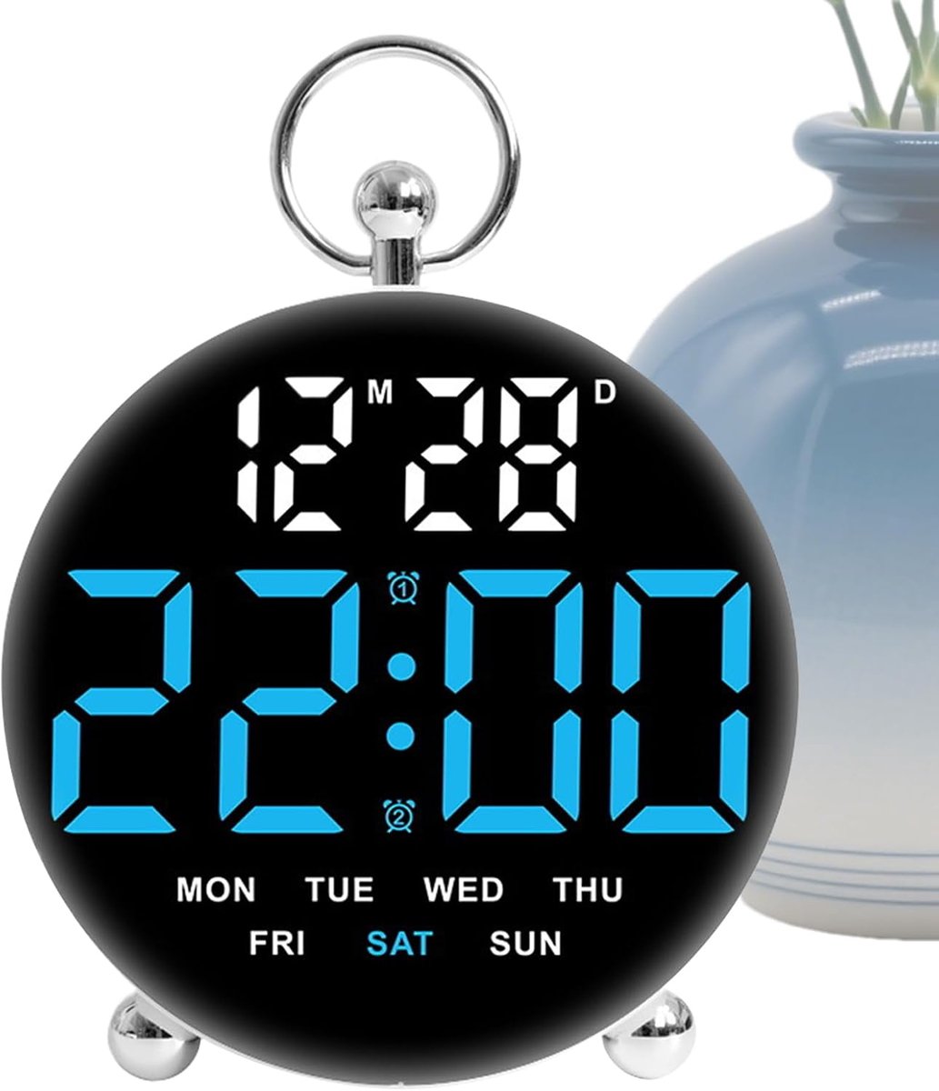 Digitale Wekker - LED Klok - Slaapkamer Bureau - Dubbelzijdig Display - 65 cm Hoogte
