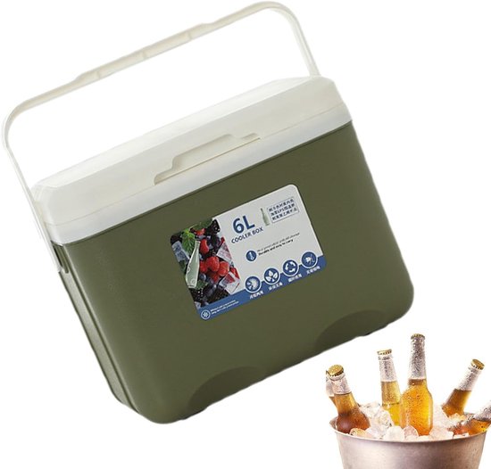 Campingkoelbox - Geïsoleerde thermobox - Outdoor avonturen - Lekvrije isolatie - 6 liter - Groen — afbeelding 3