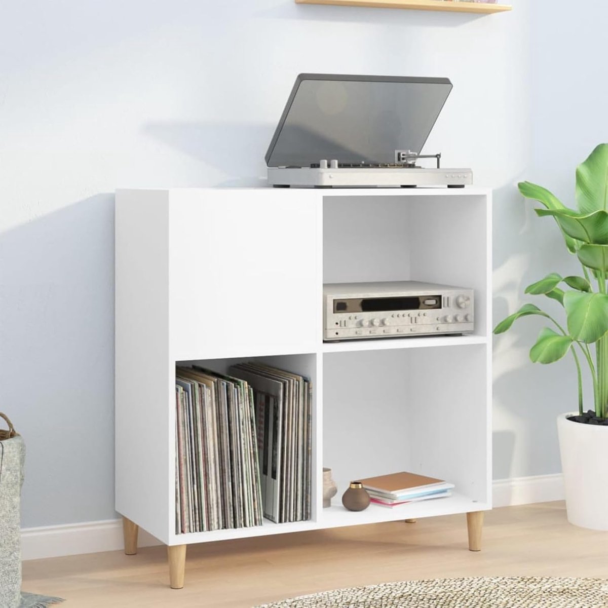 Muziek Opbergkast - CD Kast - Muziek Collectie - Stabiele Constructie - 89x38x85 cm - Wit