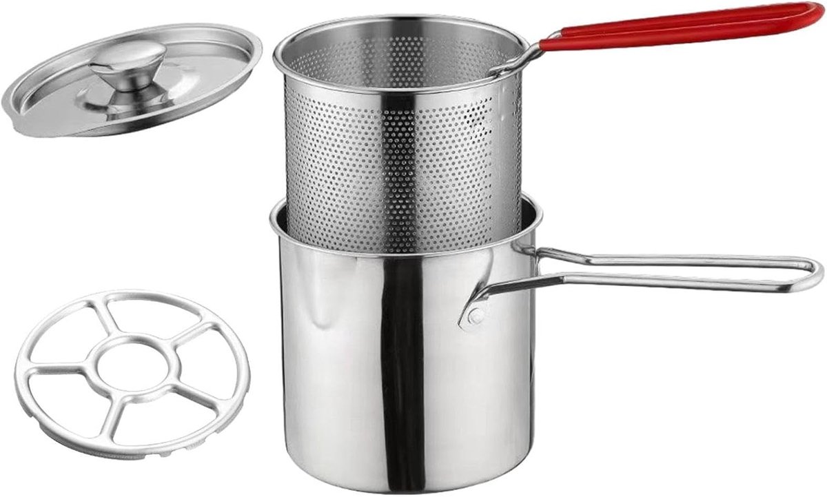 Frituurpan set - Keukengerei - Thuis koken - Voedselveilig staal - 30 x 15 x 25 cm