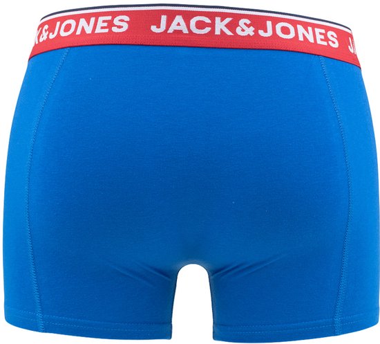 Korenbloesem blauwe boxershorts met rode elastische band van JACK & JONES.