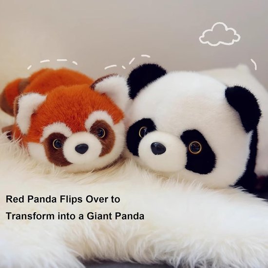 Dubbele Panda Knuffel - Omkeerbaar Speelgoed - Kinderslaapkamer Decoratie - Twee Zijden Design - 35CM - Veelkleurig — afbeelding 4