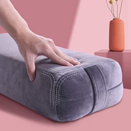 Yoga Kussen - Ondersteunend Bolster - Ontspanning en Training - Machine Wasbare Hoes - 68x26x13 cm - Grijs — afbeelding 3