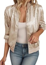 Dames Casual Jas - Lichtgewicht Bovenkleding - Voorjaars Herfst - Reflecterende Rits - Slanke Pasvorm - Effen Kleur
