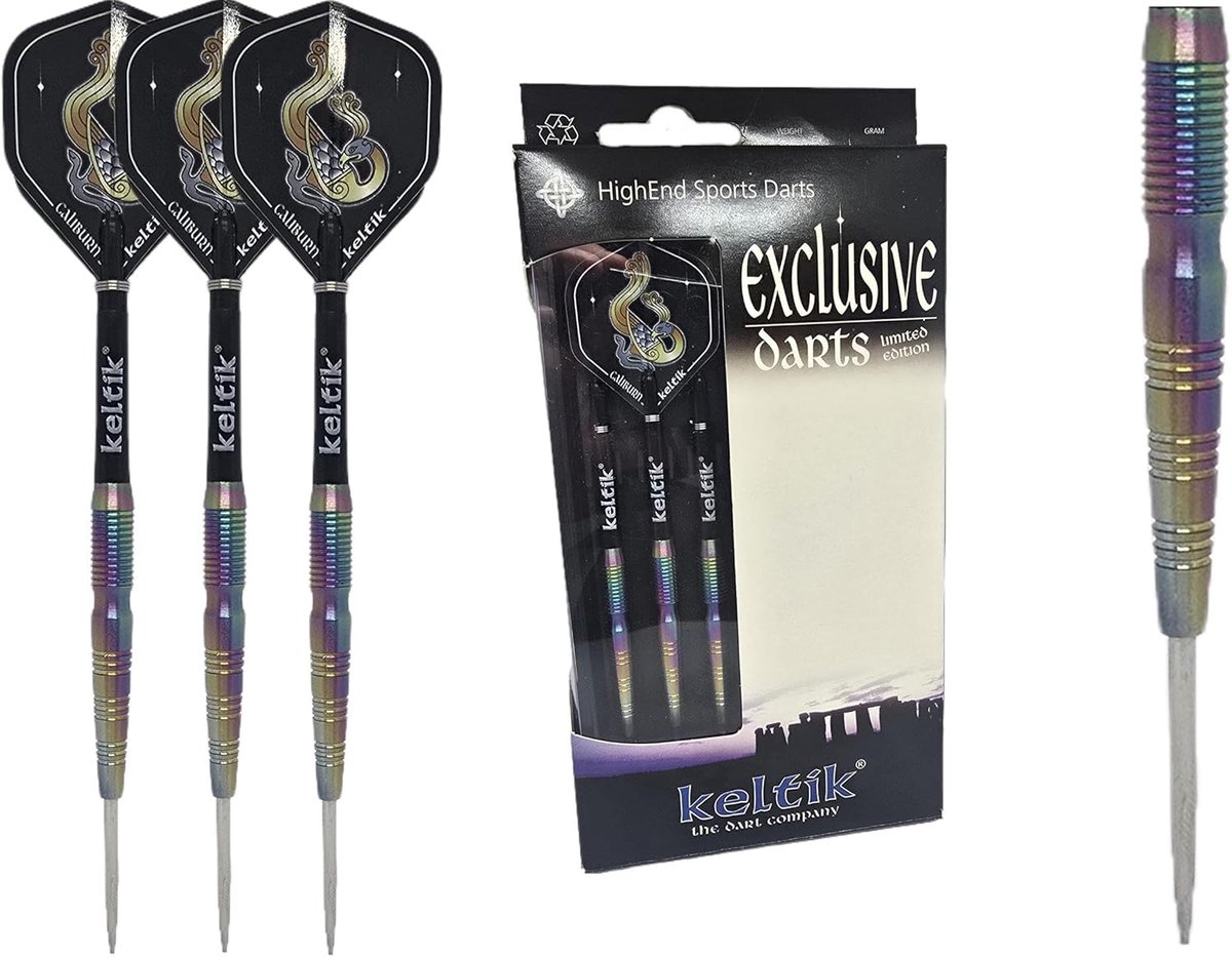 Stalen Dartpijlen - Wolfraam Darts - Precisie Werpen - Individuele Coating - 23g 7mm 51mm - Regenboog