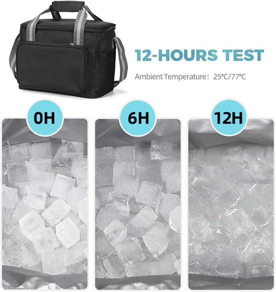 Kleine koeltas, 15 liter, picknicktas, waterdicht, opvouwbaar, koeltas, klein, voor heren en dames, lunchtas voor onderweg, thermotas voor reizen, picknick, wandelen, grillen van Klein — afbeelding 5