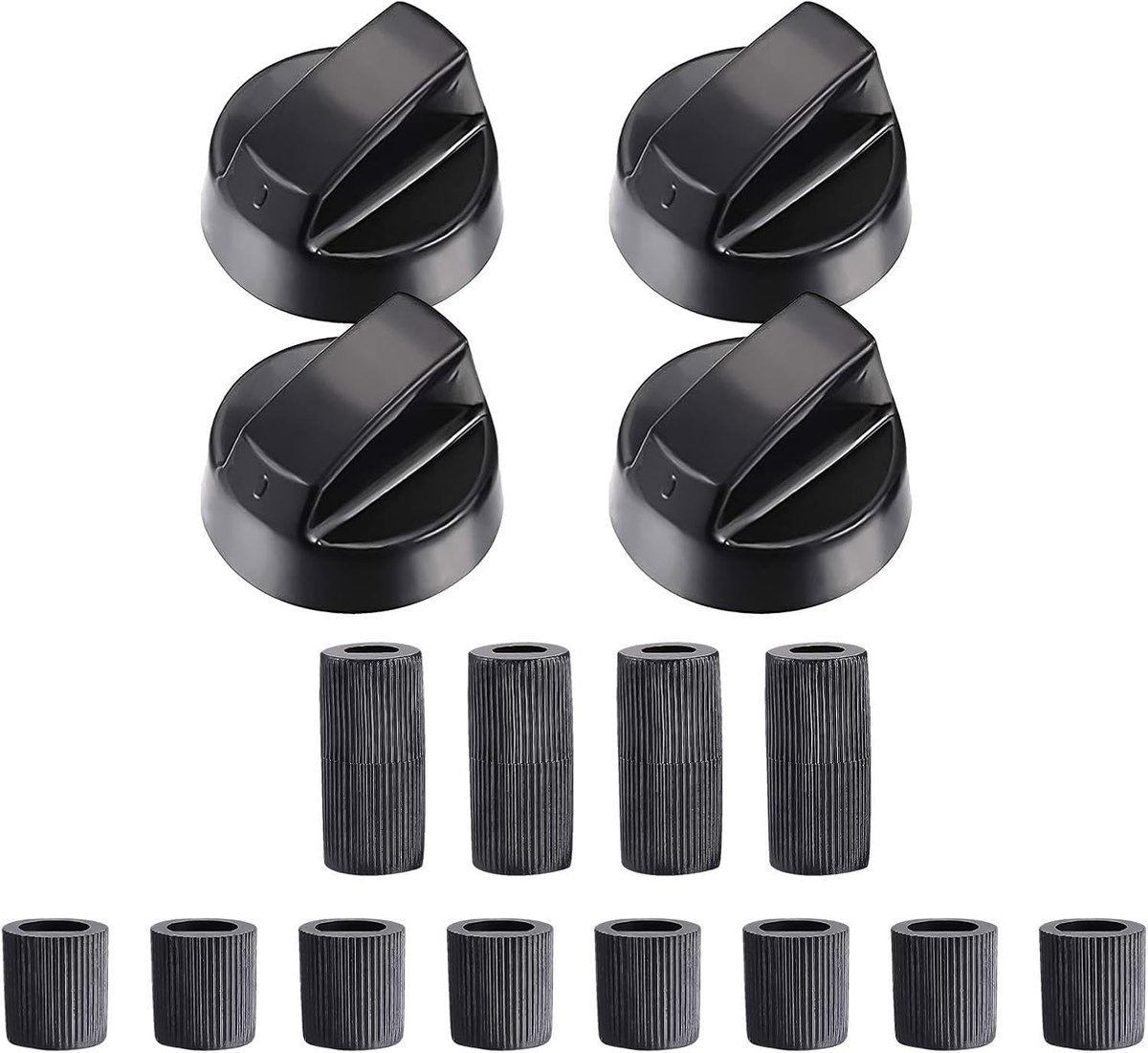 Kookplaat Knoppen - Oven Bedienknoppen - Keuken Reparatie - 4 Stuks Set - 10 x 6 x 6 cm - Zwart