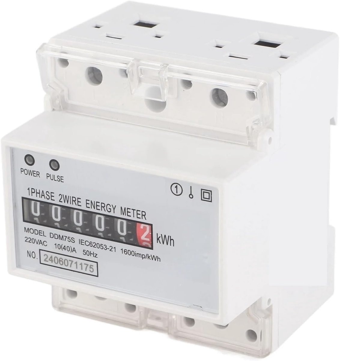Energiemeter - Stroomverbruik meter - Energie monitoring - Eenfase DIN rail - 10 tot 40A