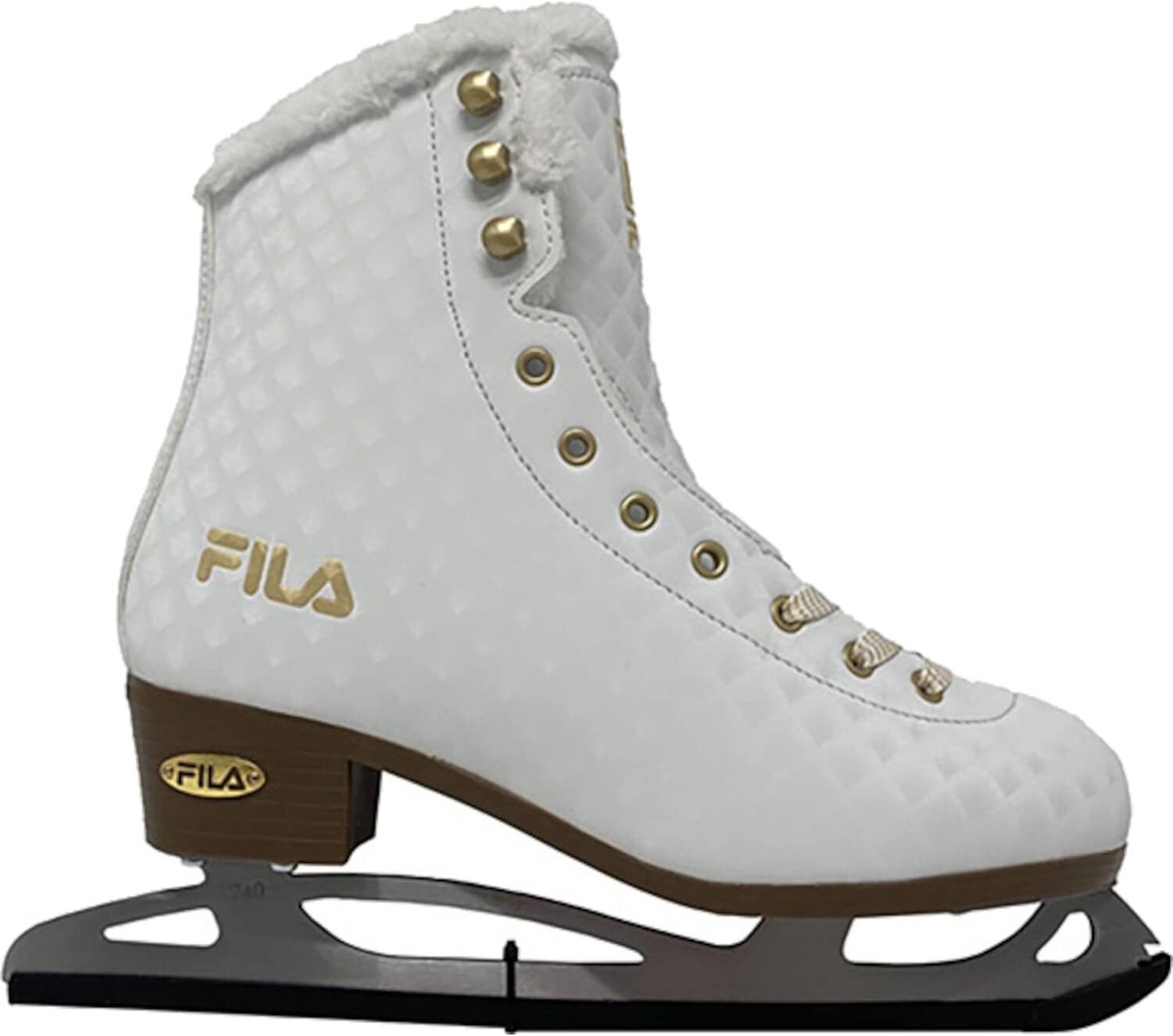 Kunstschaatsen Dames - IJsschaatsen - Beginners Schaatsen - Warme Nepbont Voering - 19 x 10 x 23 cm - Wit Goud