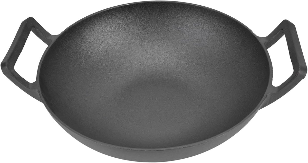 Gietijzeren Grillpan - Braadpan met Handgrepen - Veelzijdig Koken - Niet-gecoat Duurzaam Materiaal - 32 cm Diameter