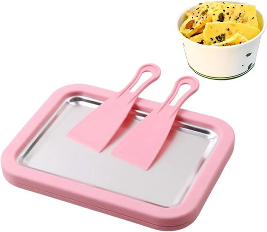 Gerolde ijsmachine - Dessertmaker Vriezer - Desserts Maken - Dubbele Schraper - 10 Min Vriestijd - Roze van Merkloos — afbeelding 5