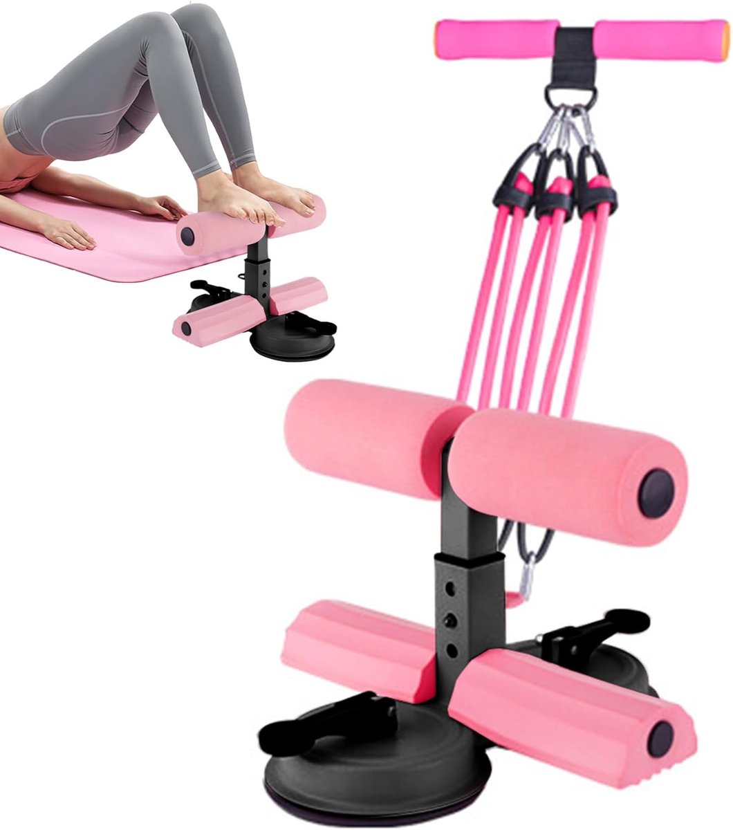 Zittende Voethouder - Buikspier Trainer - Core Training - Verstelbare Steun - 23 x 20 cm - roze