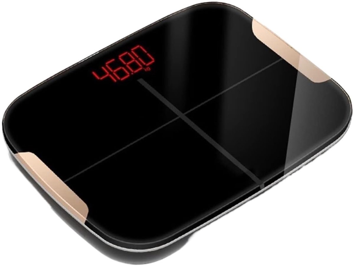 Digitale Personenweegschaal - Lichaamsvetmeter Vloerweegschaal - Gezondheid Monitoren - Directe Meting Stap-in - 12x15x3 cm - Zwart