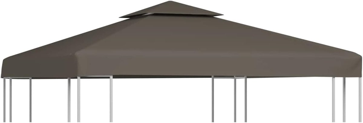 Paviljoen dakzeil - Vervangend dakzeil - Buitenruimte beschermen - Met schoorsteenafvoer - 3 x 3 meter - Taupe