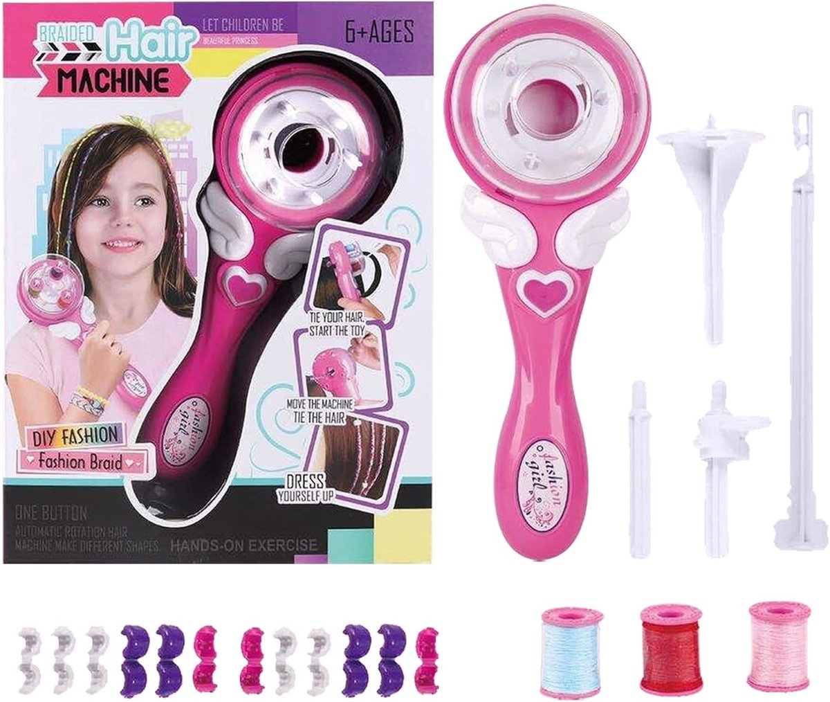 Elektrische Haarvlechter - Automatische Vlechter Haaraccessoires - Kindermode Stijlen - Veiligheidsmechanisme Ingebouwd - 1 Set - Wit