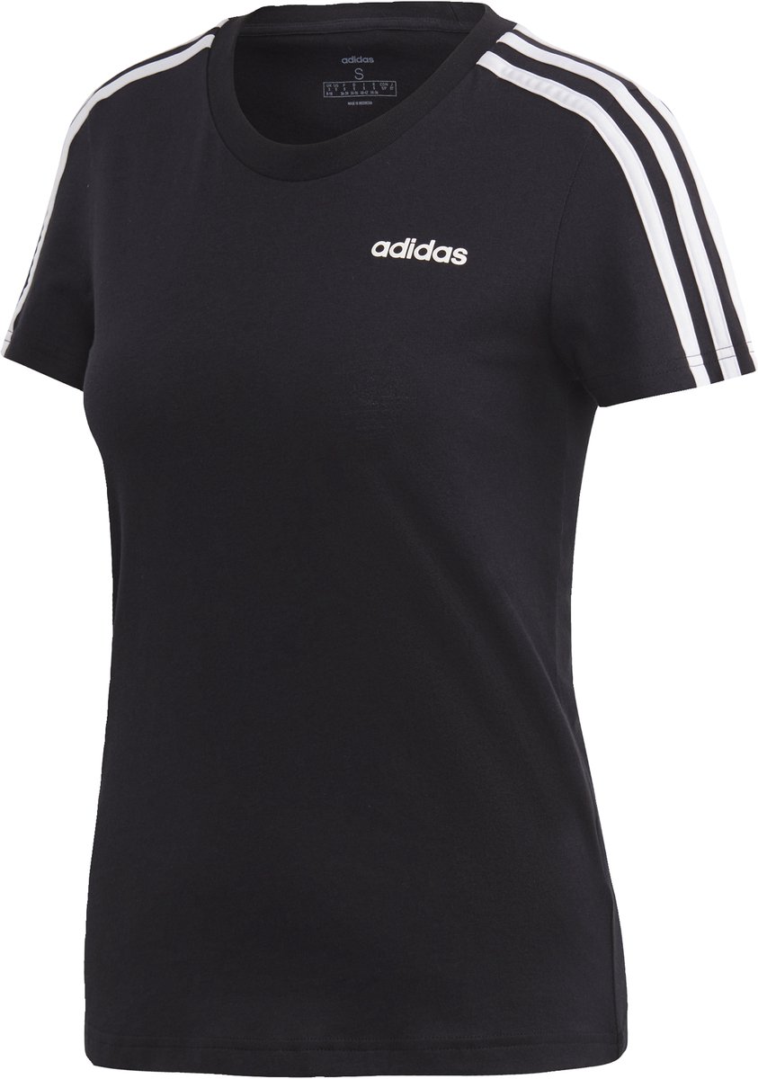 Adidas Sportswear Essentials 3-Stripes T-Shirt Dames Zwart