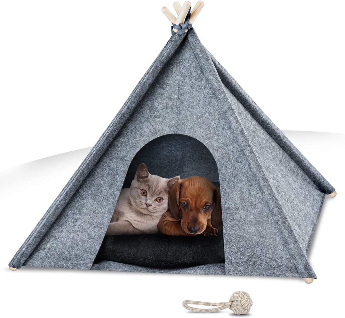 MIRA®Kattentent - Huisdier tent - Dierenhuis Met Anti-mijt Overtrek - Grijs - 60cm x 60cm x 45cm