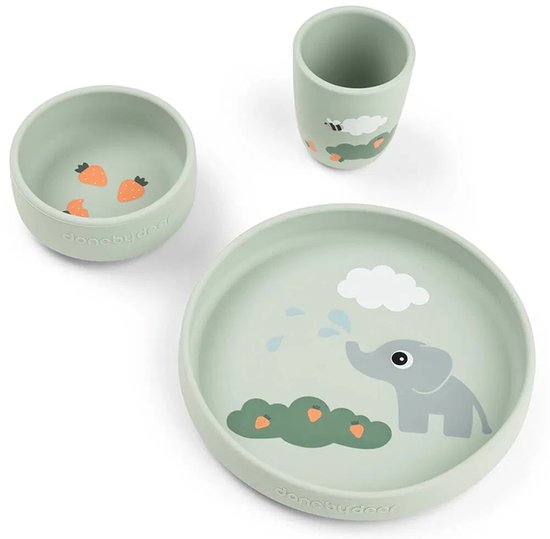 Done By Deer Elphee Stick&Stay Dinerset - Green — afbeelding 5